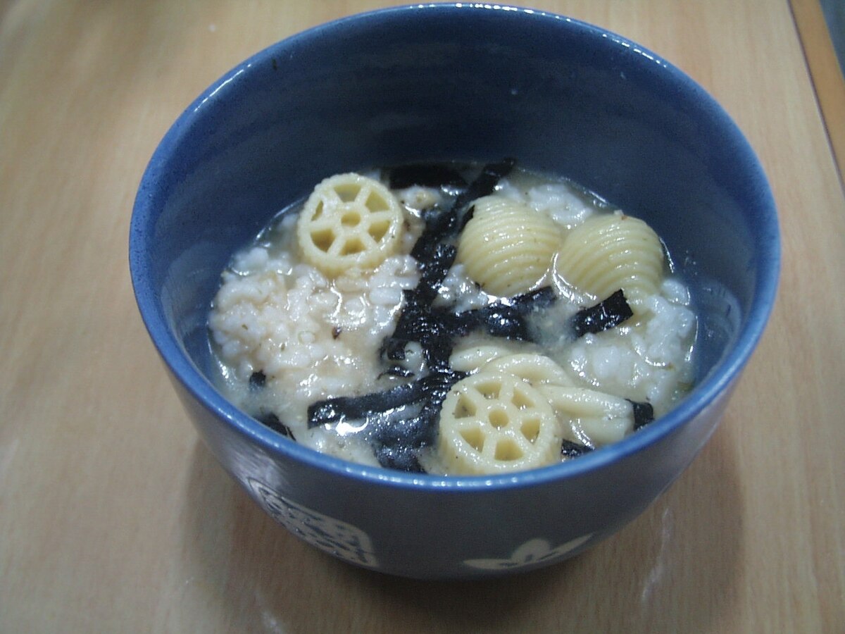 マカロニ 刻み海苔 白米 玄米のおかゆ レシピ 作り方 By Shopcennter 楽天レシピ